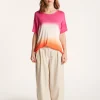 Montagut Slit T-shirt in viscose and silk - Nova Bis