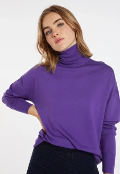 Montagut Slit turtleneck sweater in merino wool - Amy