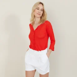 Montagut Slub linen cardigan with pockets - Bao