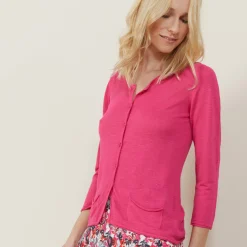 Montagut Slub linen cardigan with pockets - Bao