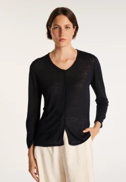 Montagut Slub linen cardigan with pockets - Bao