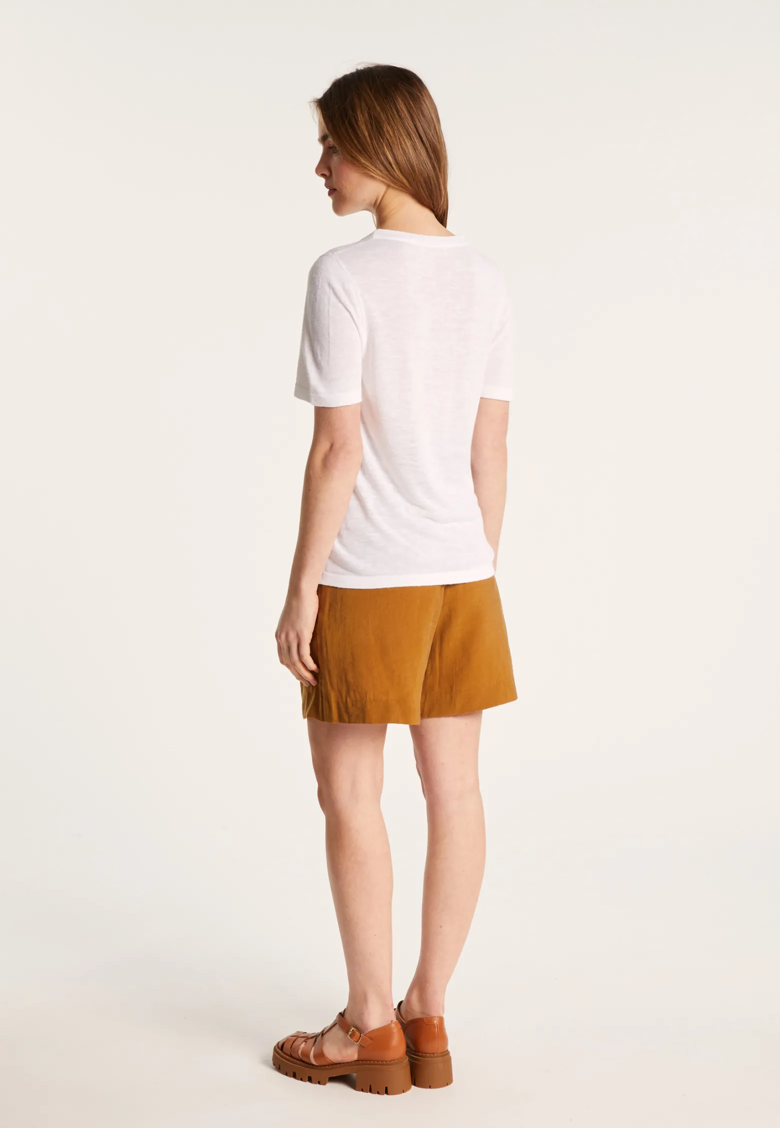 Montagut Slub linen crew neck t-shirt - Lucie