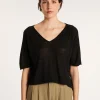 Montagut Slub linen elbow-sleeved T-shirt - Bonbon