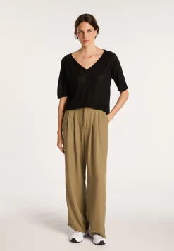 Montagut Slub linen elbow-sleeved T-shirt - Bonbon