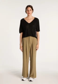 Montagut Slub linen elbow-sleeved T-shirt - Bonbon