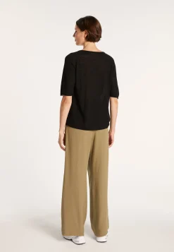 Montagut Slub linen elbow-sleeved T-shirt - Bonbon