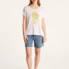 Montagut Slub linen patterned T-shirt - Larissa