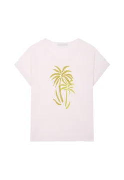 Montagut Slub linen patterned T-shirt - Larissa