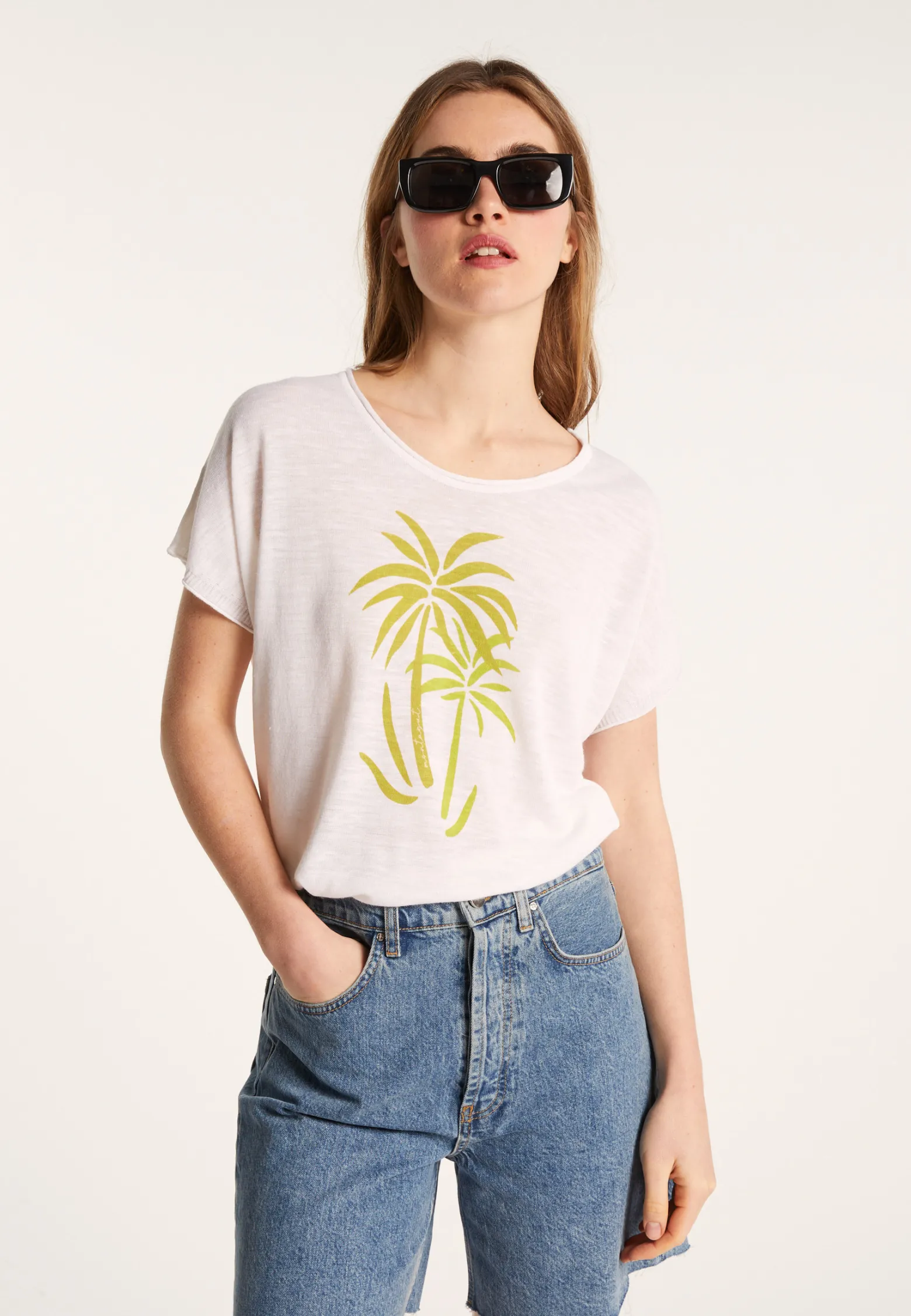 Montagut Slub linen patterned T-shirt - Larissa