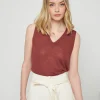 Montagut Slub linen tank top - Tahiti