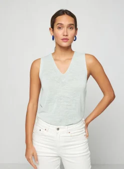 Montagut Slub linen tank top - Tahiti
