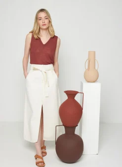 Montagut Slub linen tank top - Tahiti