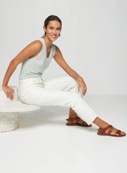 Montagut Slub linen tank top - Tahiti