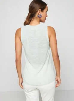 Montagut Slub linen tank top - Tahiti