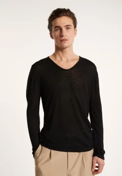 Montagut Slub linen T-shirt with Tunisian collar - Blayne
