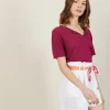 Montagut Slub linen t-shirt with Tunisian collar - Boheme