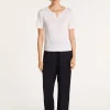Montagut Slub linen t-shirt with Tunisian collar - Boheme