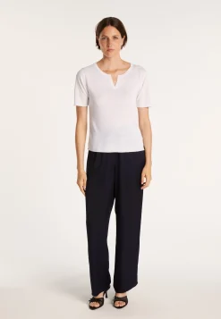 Montagut Slub linen t-shirt with Tunisian collar - Boheme