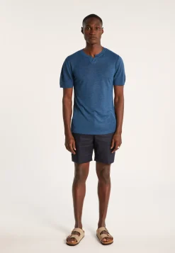 Montagut Slub linen t-shirt with Tunisian collar - Barakae