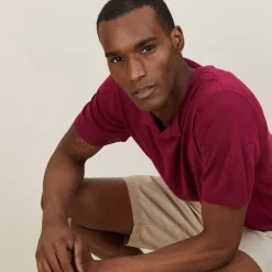 Montagut Slub linen t-shirt with Tunisian collar - Barakae