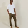 Montagut Slub linen t-shirt with Tunisian collar - Barakae