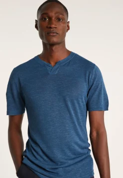 Montagut Slub linen t-shirt with Tunisian collar - Barakae
