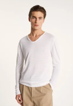 Montagut Slub linen T-shirt with Tunisian collar - Blayne