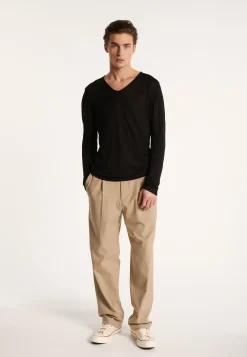 Montagut Slub linen T-shirt with Tunisian collar - Blayne