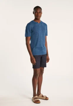 Montagut Slub linen t-shirt with Tunisian collar - Barakae