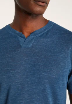 Montagut Slub linen t-shirt with Tunisian collar - Barakae