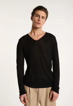 Montagut Slub linen T-shirt with Tunisian collar - Blayne
