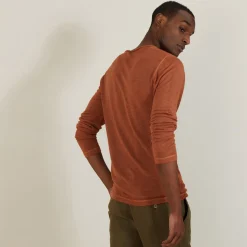 Montagut Slub linen T-shirt with Tunisian collar - Blayne