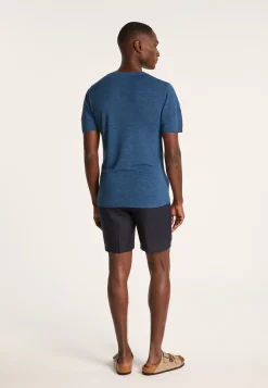 Montagut Slub linen t-shirt with Tunisian collar - Barakae