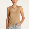 Montagut Slub linen V-neck tank top - Lalita