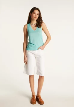 Montagut Slub linen V-neck tank top - Lalita