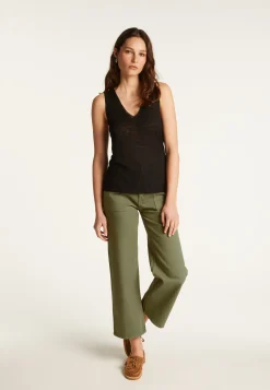 Montagut Slub linen V-neck tank top - Lalita