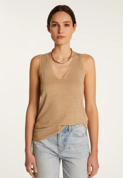 Montagut Slub linen V-neck tank top - Lalita