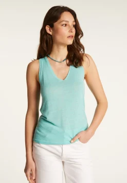 Montagut Slub linen V-neck tank top - Lalita