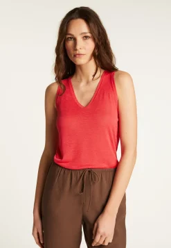 Montagut Slub linen V-neck tank top - Lalita