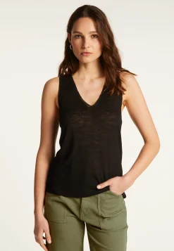 Montagut Slub linen V-neck tank top - Lalita