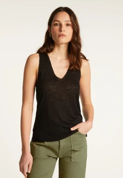 Montagut Slub linen V-neck tank top - Lalita