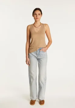 Montagut Slub linen V-neck tank top - Lalita