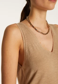 Montagut Slub linen V-neck tank top - Lalita