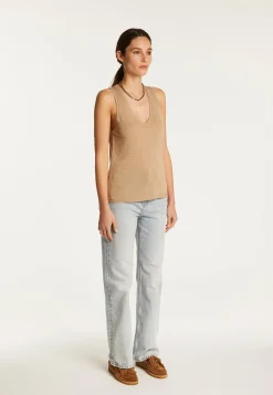 Montagut Slub linen V-neck tank top - Lalita