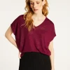 Montagut Slub linen V-neck T-shirt - Larra