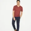 Montagut Slub linen V-neck T-shirt - Reuben