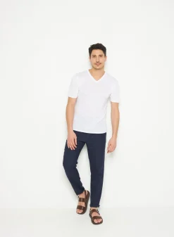 Montagut Slub linen V-neck T-shirt - Reuben