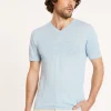 Montagut Slub linen V-neck T-shirt - Reuben