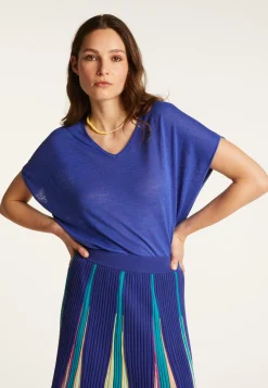 Montagut Slub linen V-neck T-shirt - Larra