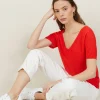 Montagut Slub linen V-neck T-shirt - Bountie